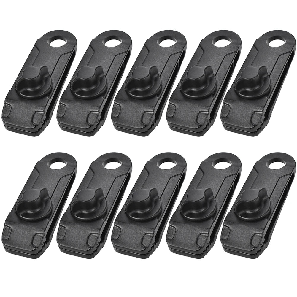 10PCS Tarpaulin Clip Tent Canopy Clip Buckle Outdoor Wind Rope Clamps Reusable Awning Mountaineering Camping Accessories