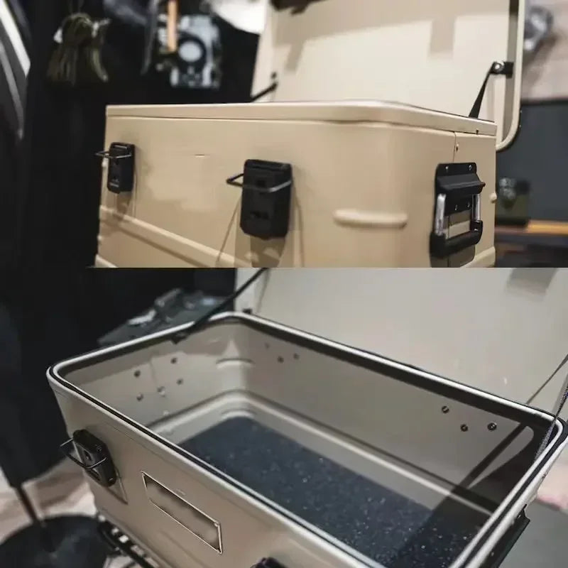 Aluminum Magnesium Alloy Storage Car Box Self Driving Travel Outdoor Camping Equipment 47L Capacity Suitcase Trunk Portable Case