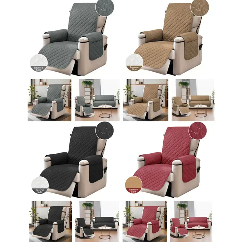 Recliner Sofa Covers Waterproof Sofa Slipcovers Non Slip Cover for Kids/Dogs/Pet Washable Furniture Protector with Elastic Strap
