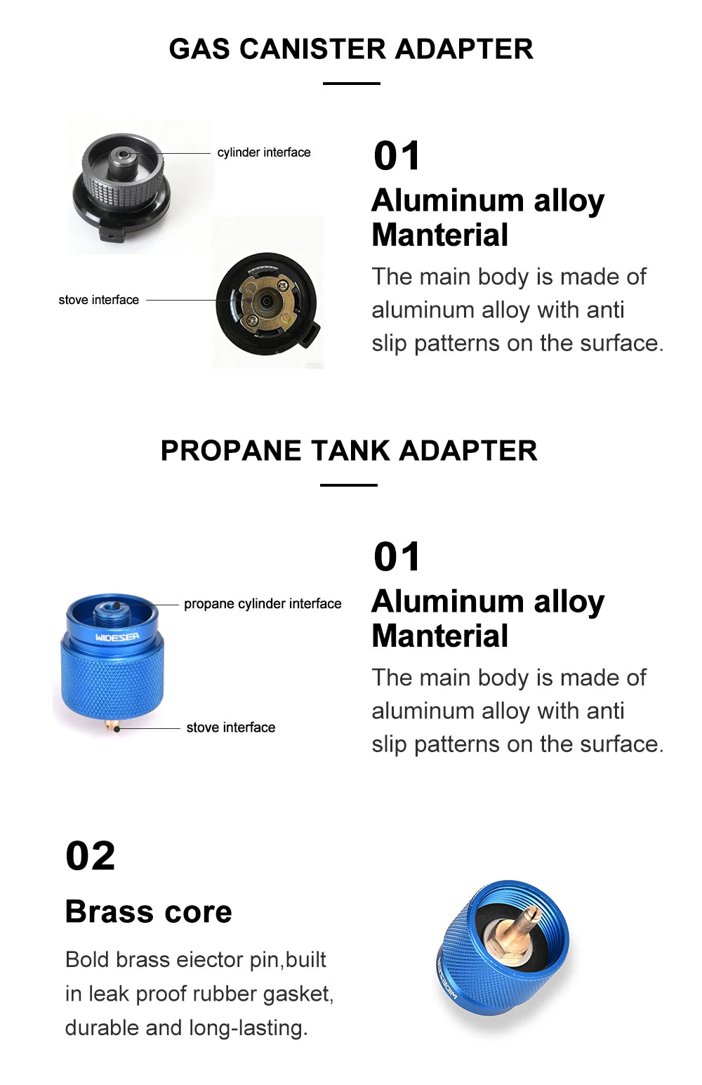 Widesea Camping Stove Propane Refill Adapter Gas Burner Gas Filling Butane Cylinder Tank LPG Saver Camping Equipment