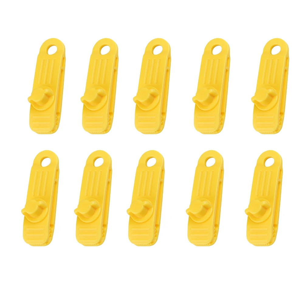 10PCS Tarpaulin Clip Tent Canopy Clip Buckle Outdoor Wind Rope Clamps Reusable Awning Mountaineering Camping Accessories