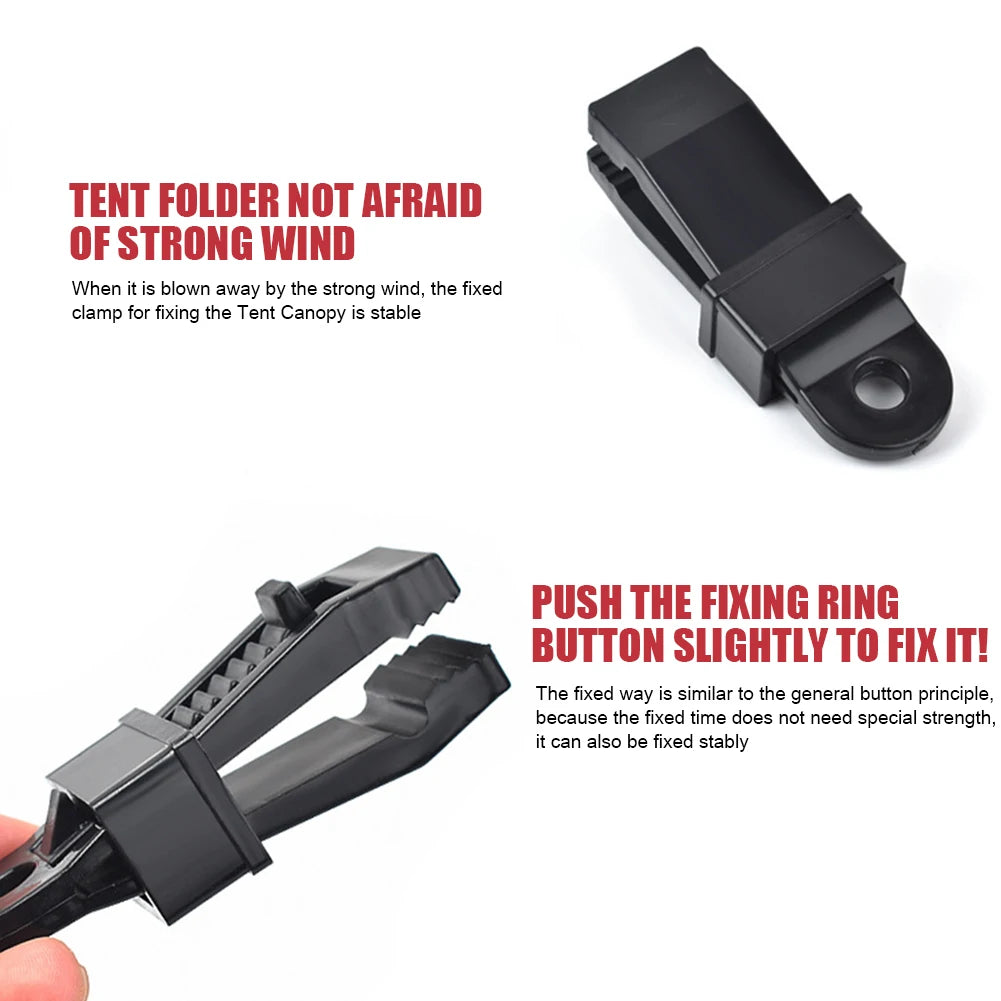 10PCS Tarpaulin Clip Tent Canopy Clip Buckle Outdoor Wind Rope Clamps Reusable Awning Mountaineering Camping Accessories
