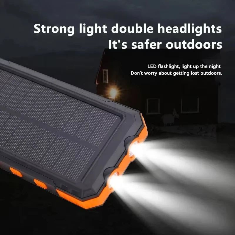 Xiaomi 200000mAh Solar power bank Portable Large Capacity Charger Compatible Lanyard Compass External Battery Outdoor PowerBank