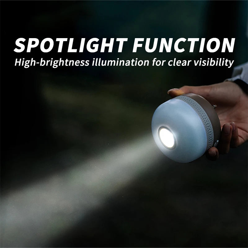 Naturehike Camping Light Rechargeable Outdoor Camping Tent Light with 5 Lighting Modes Hanging Portable Lamp 3 Brightness Levels