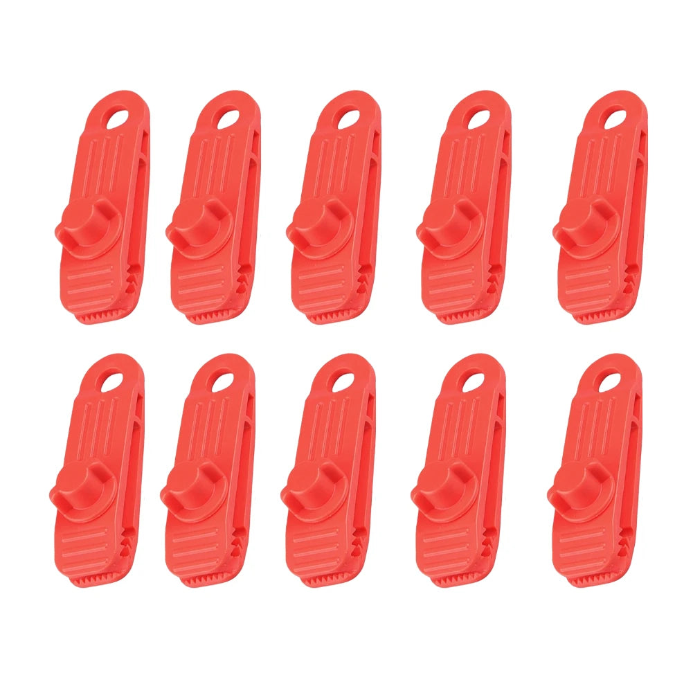 10PCS Tarpaulin Clip Tent Canopy Clip Buckle Outdoor Wind Rope Clamps Reusable Awning Mountaineering Camping Accessories