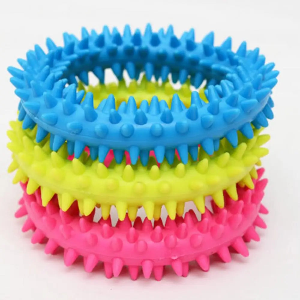 Interactive Pet Supply Toy Dog Toys Training Flying Discs Pet Ring Spiky Circle Ring Dog Bite-Chew Molar Cleaning Tooth Pet Supp