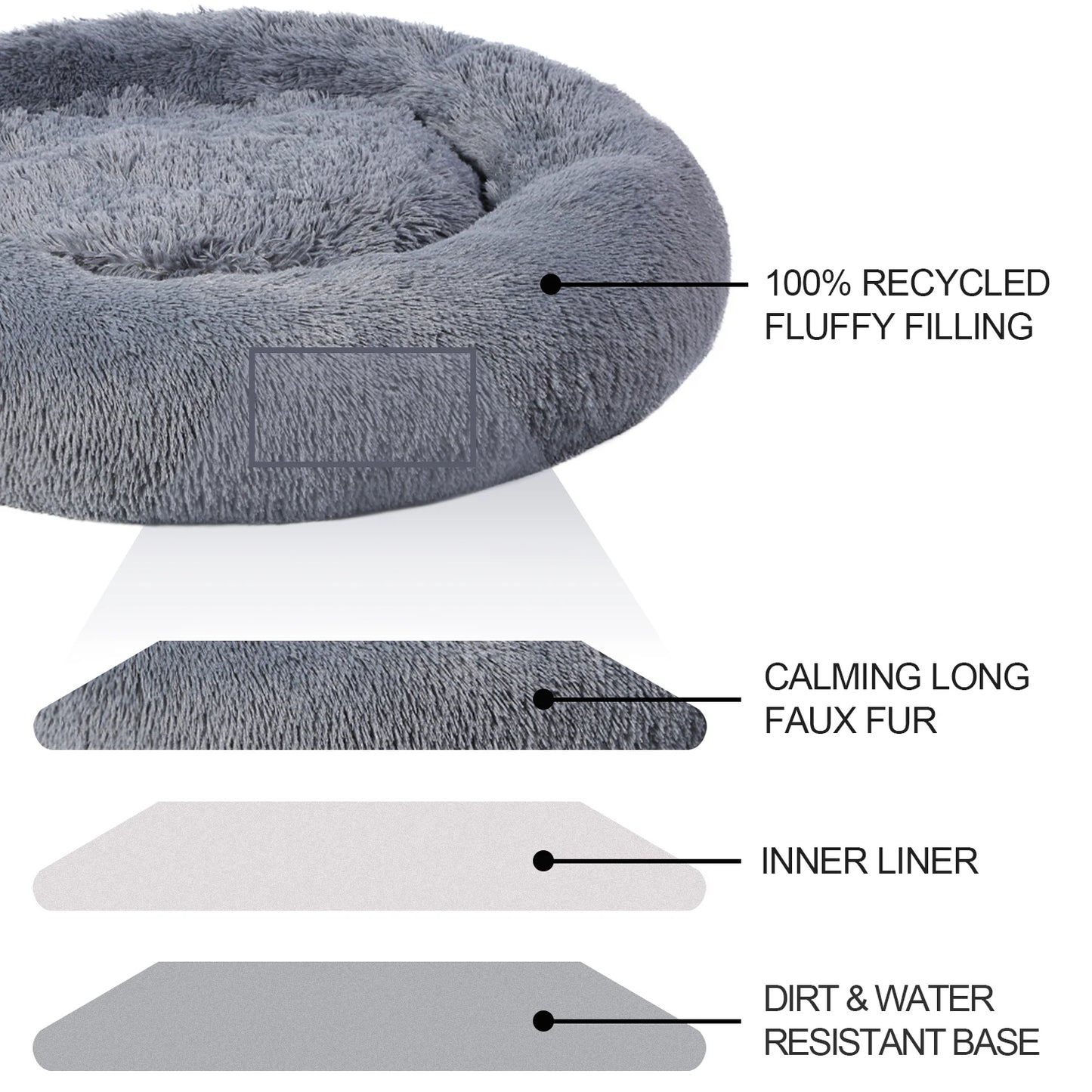 Removable Round Pet Bed Dog Bed Sofa Washable Removable Dog House Long Luxe Plush Outdoor Large Pet Cat Dog Bed Warm Mat Sofa