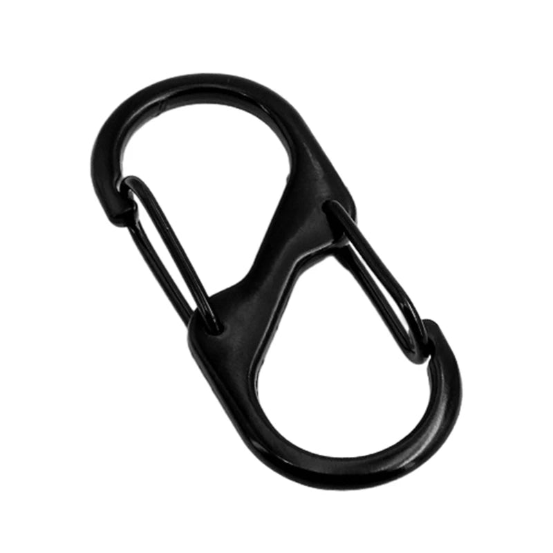 10 Pcs S Shaped Carabiner Metal Double Hooks Carabiner Keychain Small Spring Clips for Camping Fishing Traveling