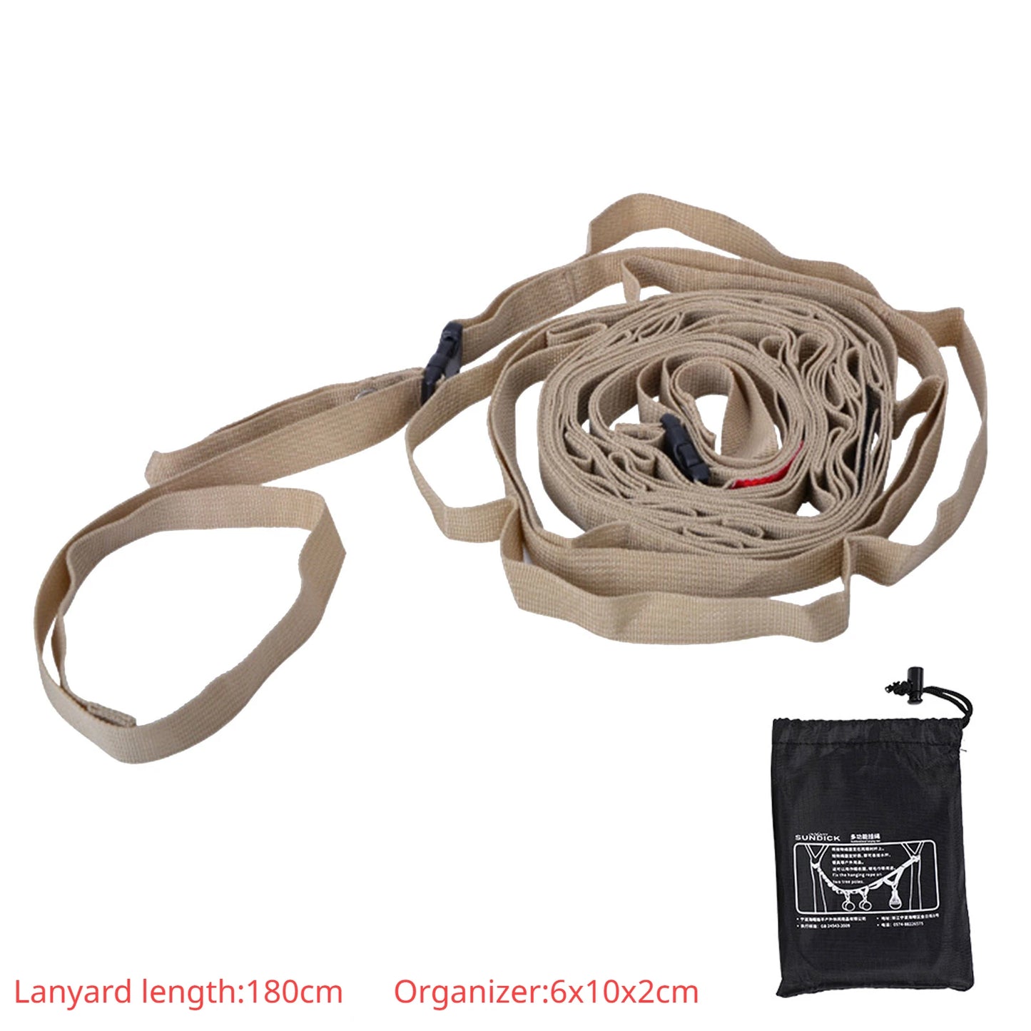1.8 Outdoor Hanging Rope Portable Lanyard Canopy Hanger Camping Campsite Storage Strap Hiking Tent Accessories Camping Gear