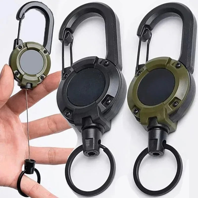 3Pcs Versatile Carabiner Set Outdoor Automatic Retractable Anti-Loss Keychain Telescopic Wire Clips Backpack Key Ring Buckle