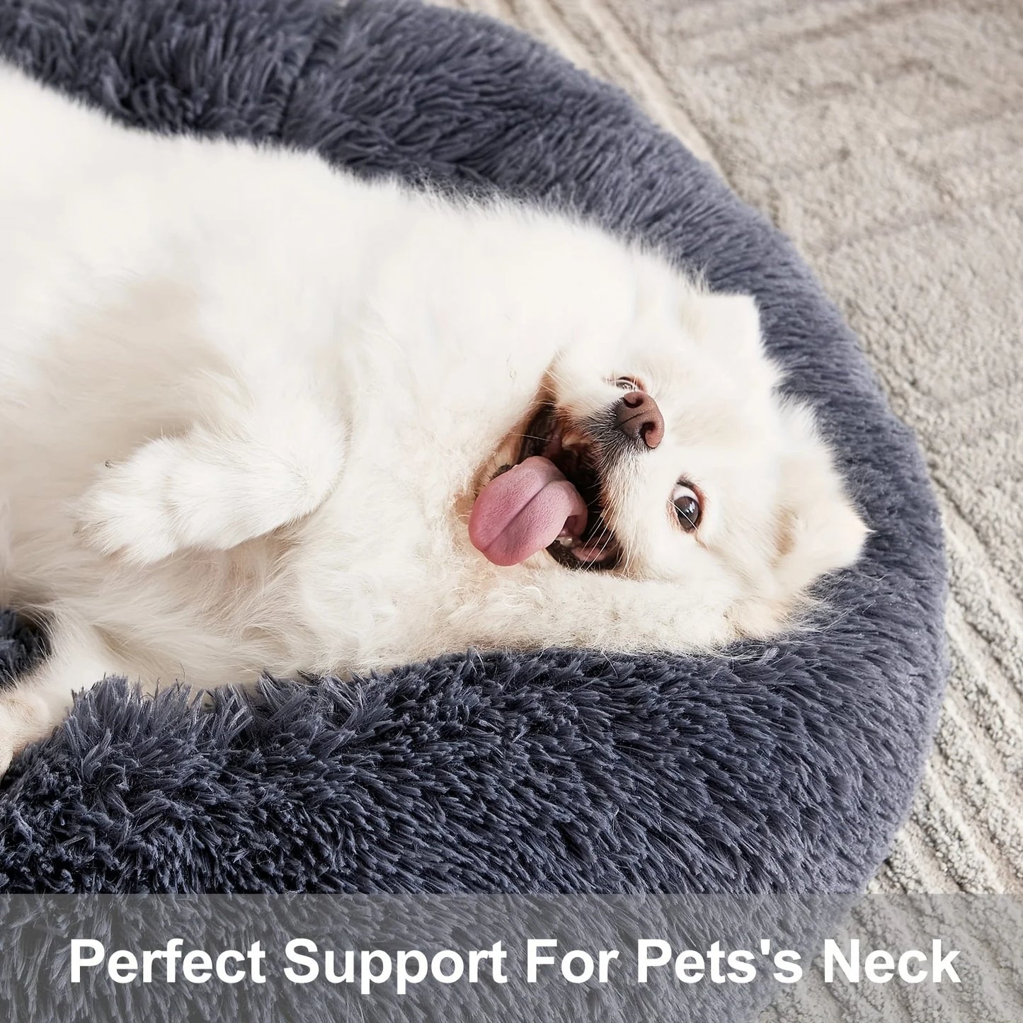 Removable Round Pet Bed Dog Bed Sofa Washable Removable Dog House Long Luxe Plush Outdoor Large Pet Cat Dog Bed Warm Mat Sofa