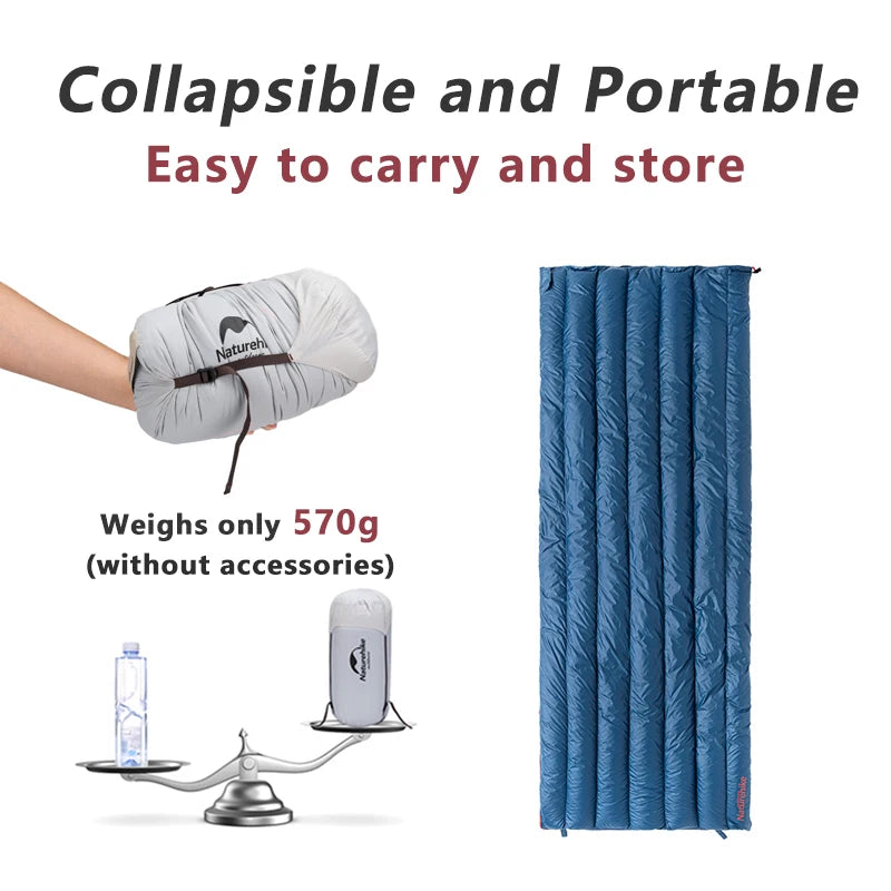 Naturehike Camping Sleeping Bag Duck Down Ultralight Waterproof Splicable Portable CW280 CWM400 Sleeping Bags for Outdoor Hiking