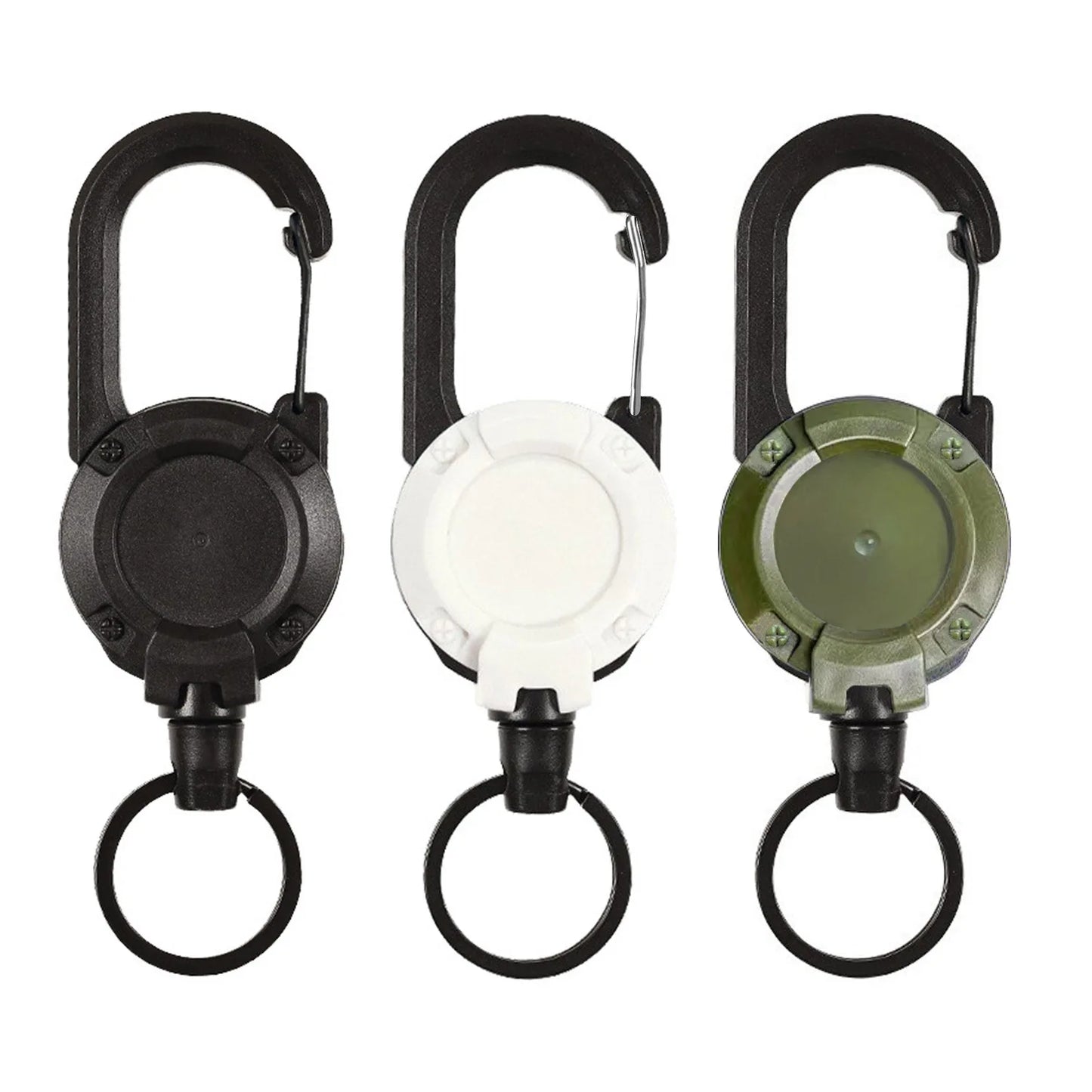 3Pcs Versatile Carabiner Set Outdoor Automatic Retractable Anti-Loss Keychain Telescopic Wire Clips Backpack Key Ring Buckle