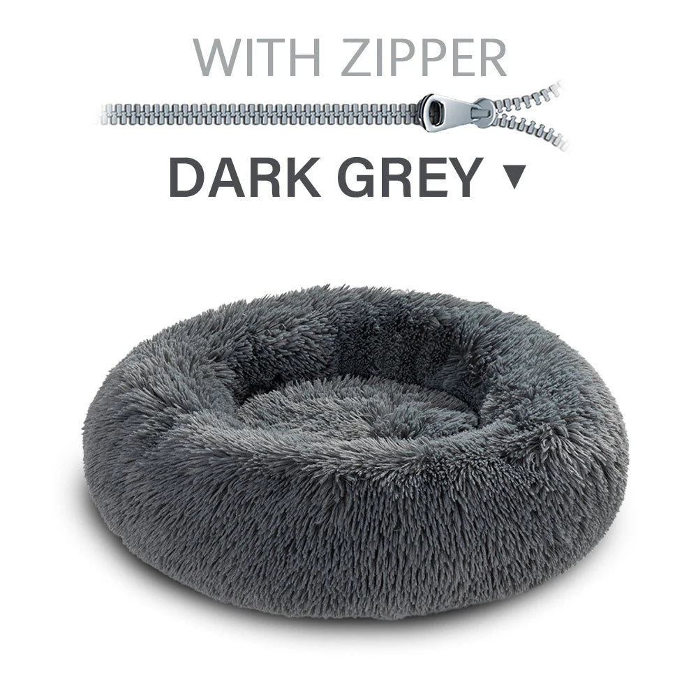 Removable Round Pet Bed Dog Bed Sofa Washable Removable Dog House Long Luxe Plush Outdoor Large Pet Cat Dog Bed Warm Mat Sofa