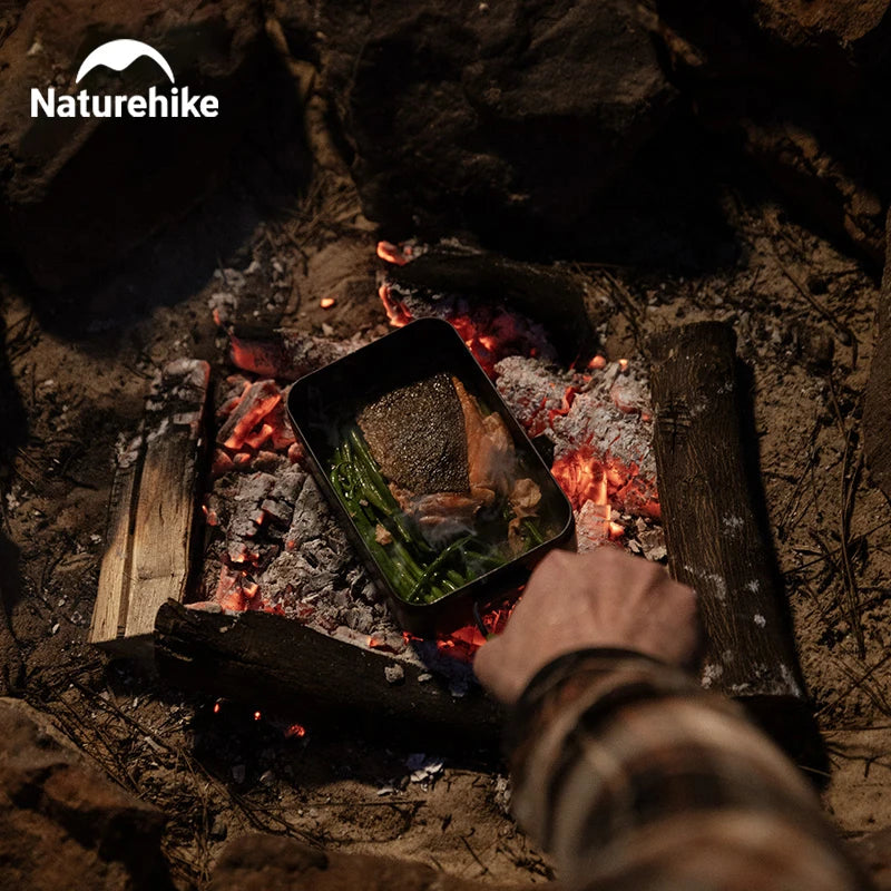 Naturehike 800ML Camping Lunch Boxs Folding Portable Aluminum Cookware Outdoor Dinner Box Travel Hiking Picnic Bento Boxes