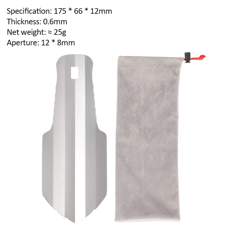 Outdoor Camping Shovel, Multifunctional Portable Titanium Shovel Ultralight Backpacking Multi Tool for Hiking Survival