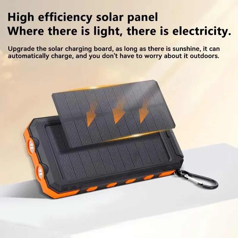 Xiaomi 200000mAh Solar power bank Portable Large Capacity Charger Compatible Lanyard Compass External Battery Outdoor PowerBank