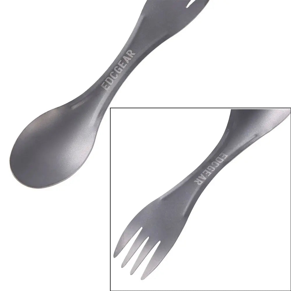 EDC Outdoor Camping Portable Picnic titanium Spoon Tableware titanium alloy Fork Ultralight pure titanium Spork
