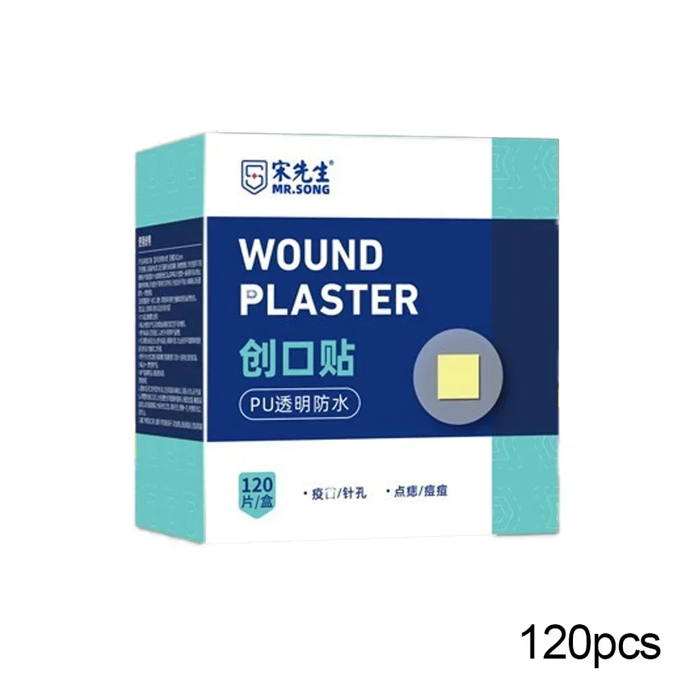 120Pcs/box Mini Round Medical Bandage Transparent Waterproof Breathable High Elasticity First Band Aid Emergency Wound Plaster