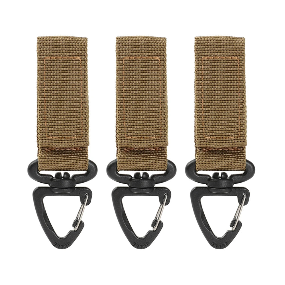3/4/5pcs Military Tactical Hanging Buckle Nylon Molle Backpack Belt Buckle D-Shaped Outdoor Climbing Carabiner EDC Keychain Hook