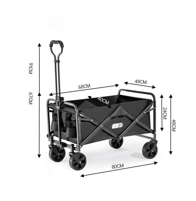 TXZ Camping Folding Wagon, Heavy Duty Folding Cart for Trolley Camping Cart, Outdoor Folding Camping Cart, picnic vehicle trailer, camping trolley, small cart, wheel-mounted Folding Cart Wagon