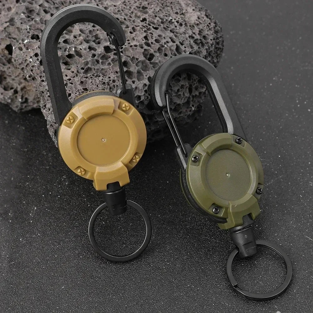 3Pcs Versatile Carabiner Set Outdoor Automatic Retractable Anti-Loss Keychain Telescopic Wire Clips Backpack Key Ring Buckle