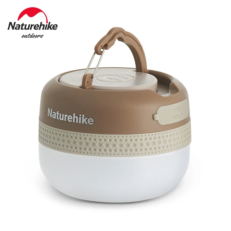 Naturehike Camping Light Rechargeable Outdoor Camping Tent Light with 5 Lighting Modes Hanging Portable Lamp 3 Brightness Levels