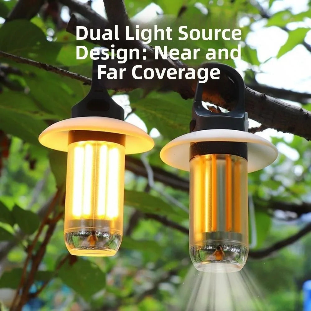 Super Bright Rechargeable LED Light 5 Lighting Modes Waterproof Camping Light 8 Light Filaments Handheld Portable Flashlight