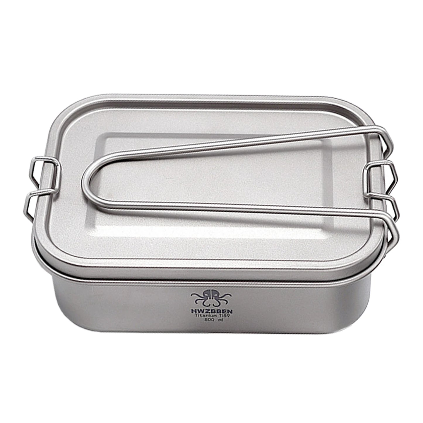 Camping Bento Box Titanium Bento Box Outdoor 800ml Lunch Box Rectangle Food Storage Container