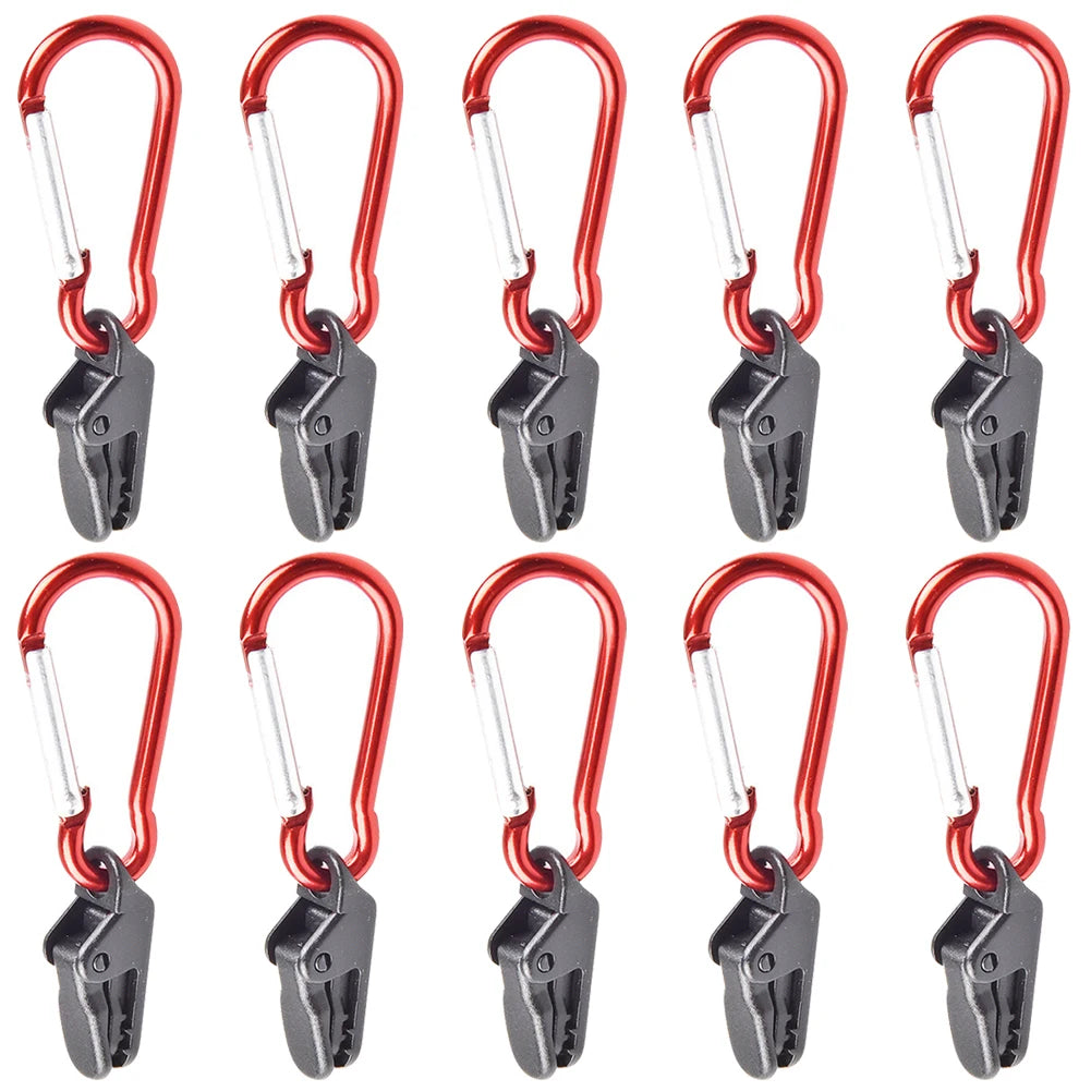 10PCS Tarpaulin Clip Tent Canopy Clip Buckle Outdoor Wind Rope Clamps Reusable Awning Mountaineering Camping Accessories