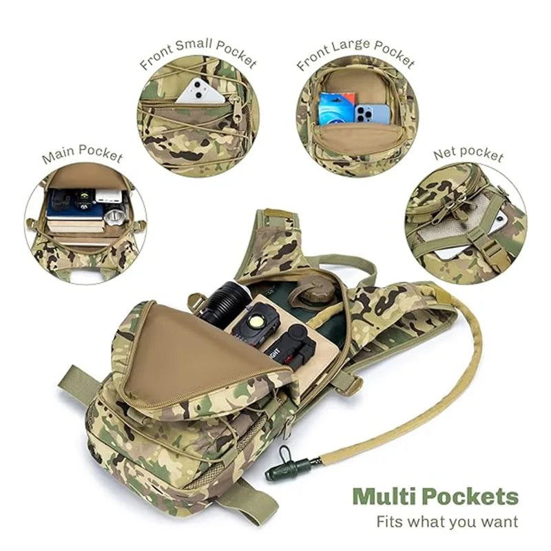 Hydrating Pack Backpack Daypack Water Backpack with 3L BPA Free Leak-Proof Water Bladder for Hiking Running Cycling Hunting