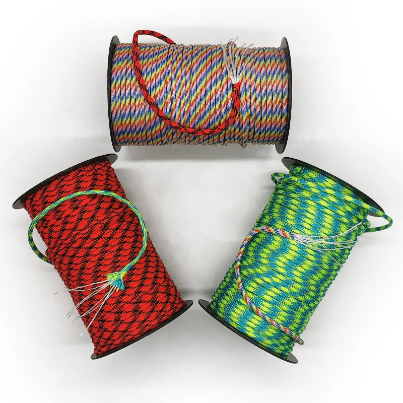 100M 550 Military 7-Core Paracord Rope 4mm Outdoor Polyester Parachute Cord Camping Survival Umbrella Tent Bundle