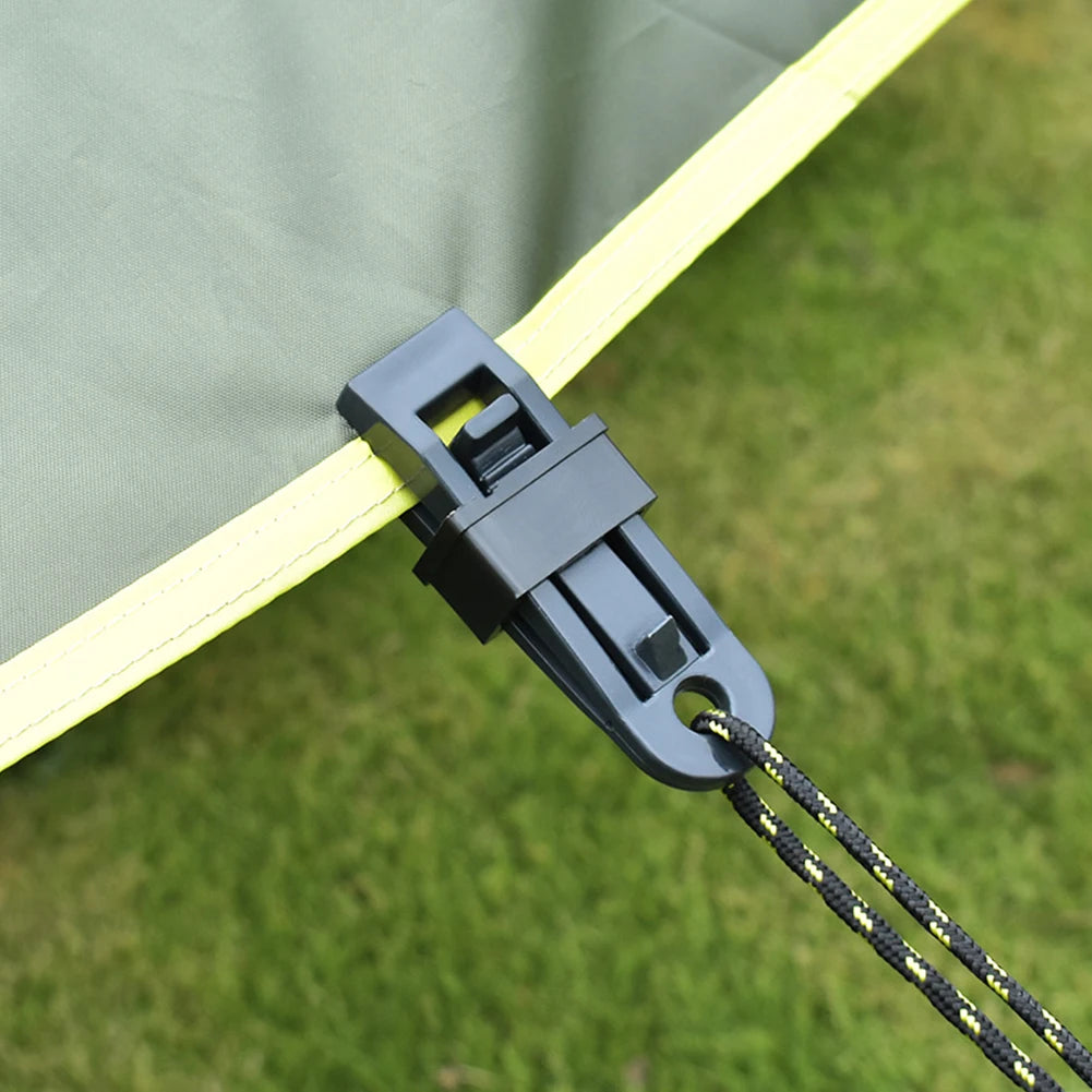 10PCS Tarpaulin Clip Tent Canopy Clip Buckle Outdoor Wind Rope Clamps Reusable Awning Mountaineering Camping Accessories