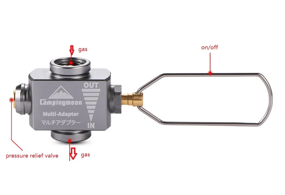 Camping Gas Tank Multi Adapter Campingmoon Z15 Pressure Relief Valve Refilling Gas Tank Charging Adapter