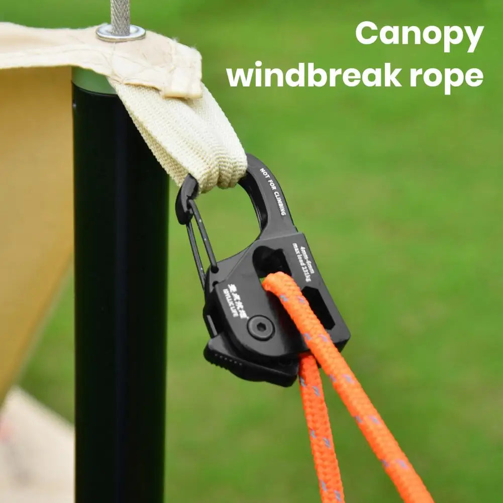 Camping Accessories Aluminum Alloy Tent Rope Tensioner Lightweight Portable Cord Adjuster for Strong Load-bearing Durable