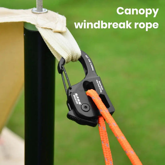 Camping Accessories Aluminum Alloy Tent Rope Tensioner Lightweight Portable Cord Adjuster for Strong Load-bearing Durable