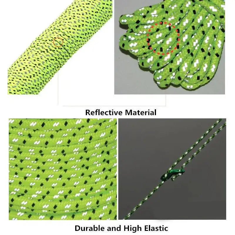 5M/10M/20M/50M Reflective Tent Rope Guylines Nylon Tent Line Cord Rescue Umbrella Paracord Rope Camping Hiking Tent Accessories