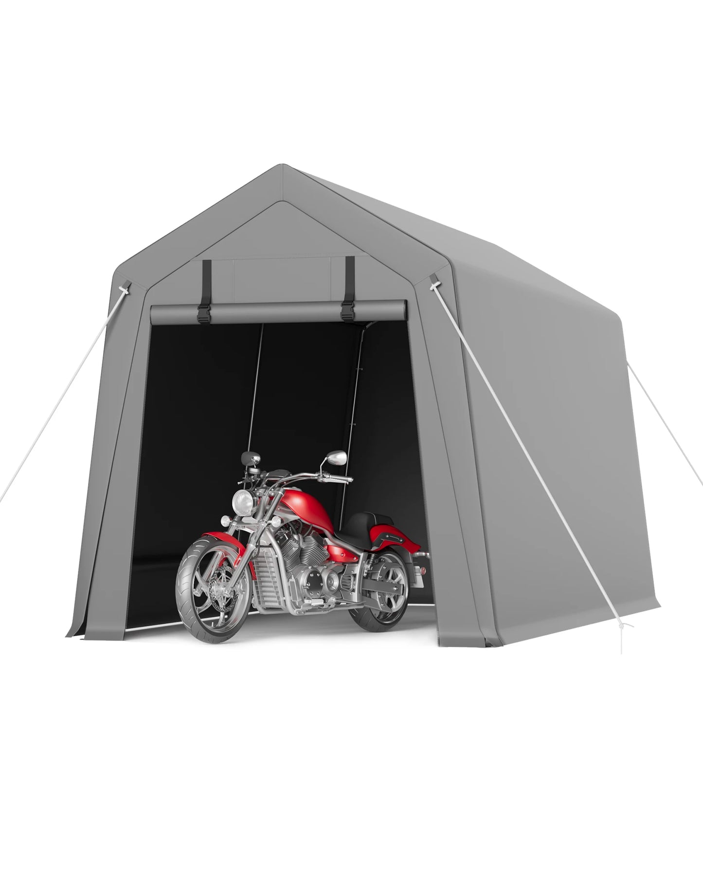 Motorcycle Storage Sheds 7x12 FT Portable Shed with Rolled up Zipper Door, Waterproof, Storage Tent Heavy Duty for Motorcycle