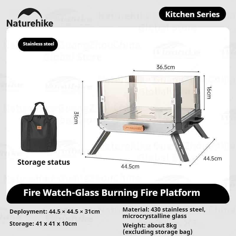 Naturehike Folding Wood Burning Stainless Steel Firewood Stove Outdoor Camping BBQ Grill Rack Heating Picnic Burner Portable