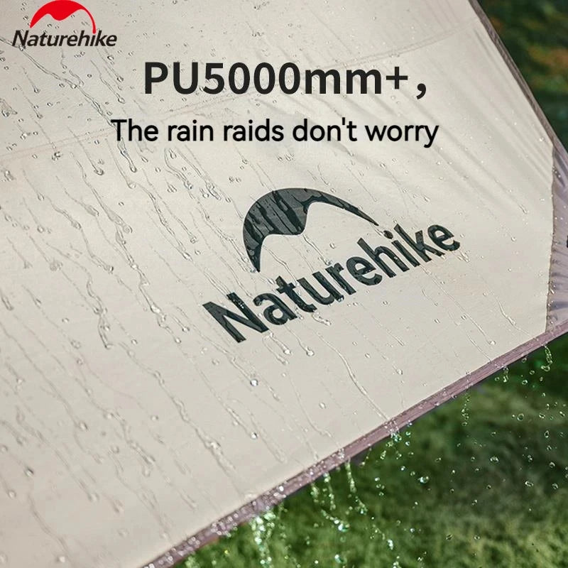 Naturehike UPF12500+ Sun Shelter Camping Outdoor Portable Tarp Waterproof Canopy UV50 Black Coating Sunshade Thickened Pole