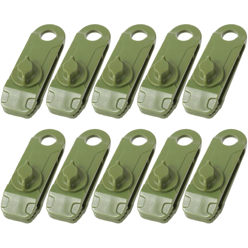 10PCS Tarpaulin Clip Tent Canopy Clip Buckle Outdoor Wind Rope Clamps Reusable Awning Mountaineering Camping Accessories