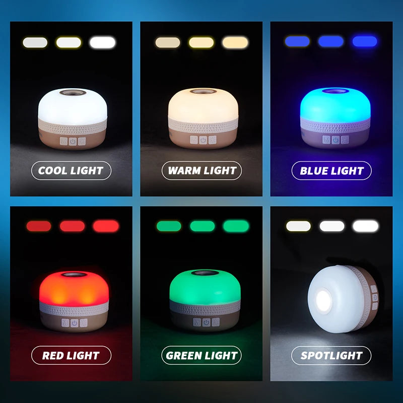 Naturehike Camping Light Rechargeable Outdoor Camping Tent Light with 5 Lighting Modes Hanging Portable Lamp 3 Brightness Levels