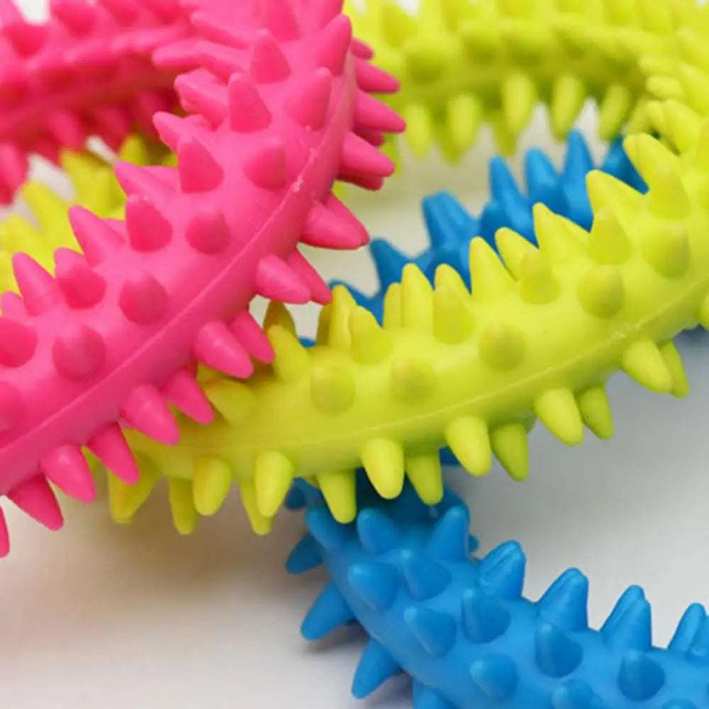 Interactive Pet Supply Toy Dog Toys Training Flying Discs Pet Ring Spiky Circle Ring Dog Bite-Chew Molar Cleaning Tooth Pet Supp