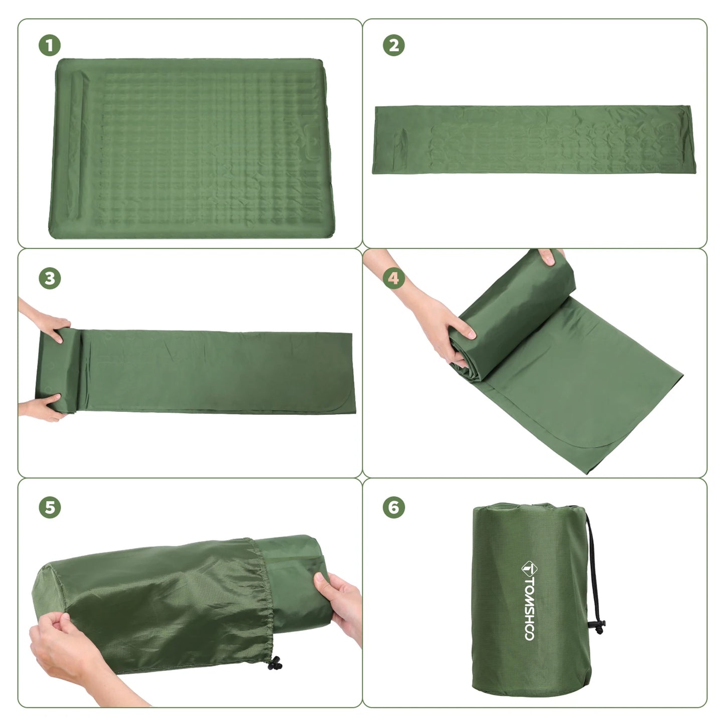 Tomshoo Inflatable Mattress w Built-in Pump Extra Thick 5Inch Double Sleeping Pad Mat Air Mattress Camping Backpacking Hiking