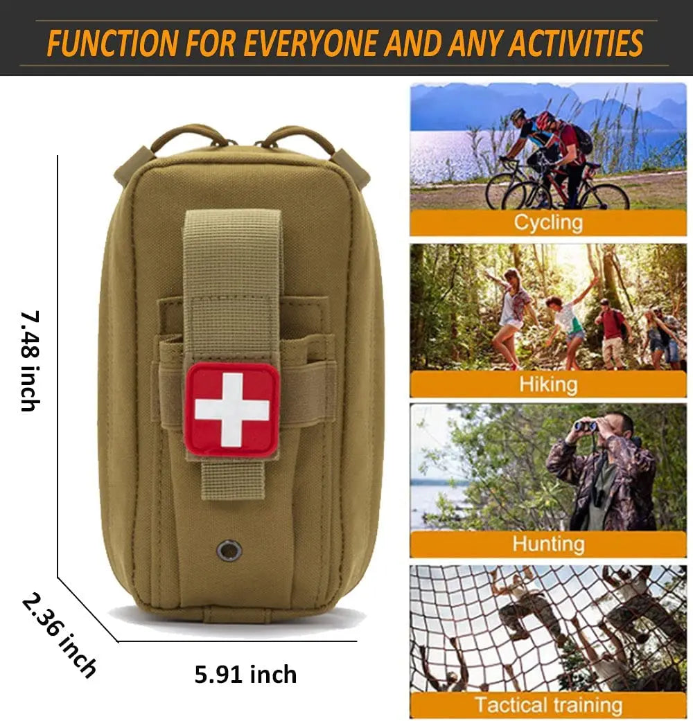 8pcs IFAK Tactical Molle Pouch Survival First Aid Kit for Emergency Rescue Outdoor Camping Hiking Sports Portable