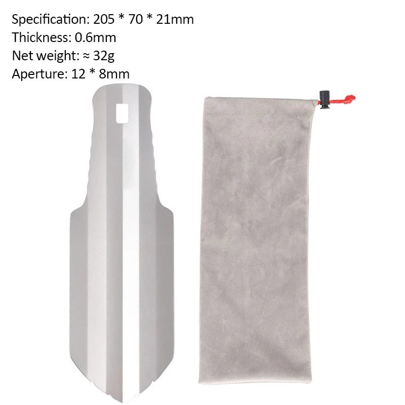 Outdoor Camping Shovel, Multifunctional Portable Titanium Shovel Ultralight Backpacking Multi Tool for Hiking Survival