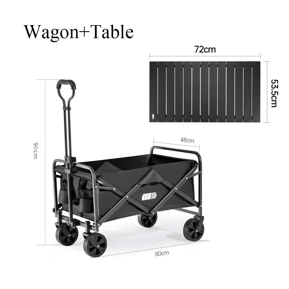 TXZ Camping Folding Wagon, Heavy Duty Folding Cart for Trolley Camping Cart, Outdoor Folding Camping Cart, picnic vehicle trailer, camping trolley, small cart, wheel-mounted Folding Cart Wagon
