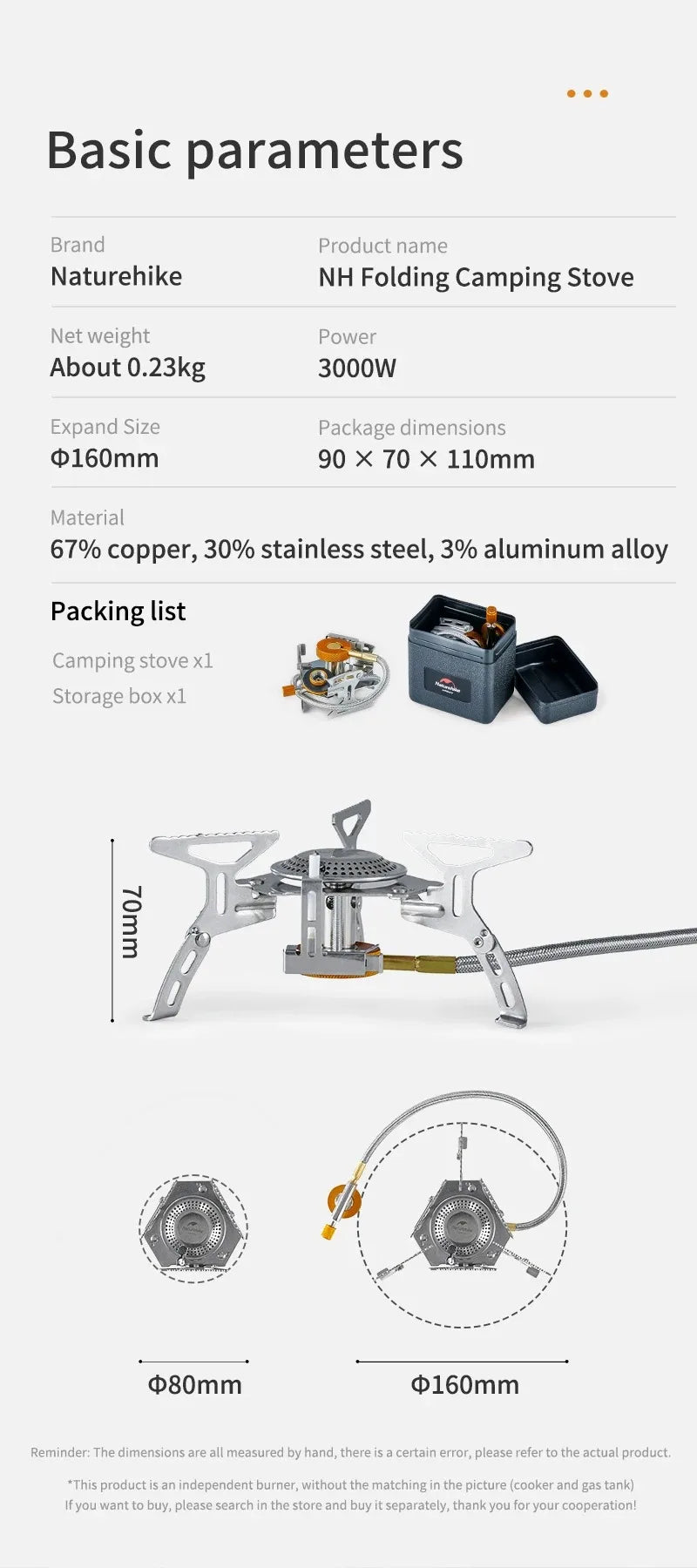 Naturehike 2026 New Camping Gas Stove High FirePower Folding Stable Gas Burner Picnic Hiking Winter Portable Cookingware Stove