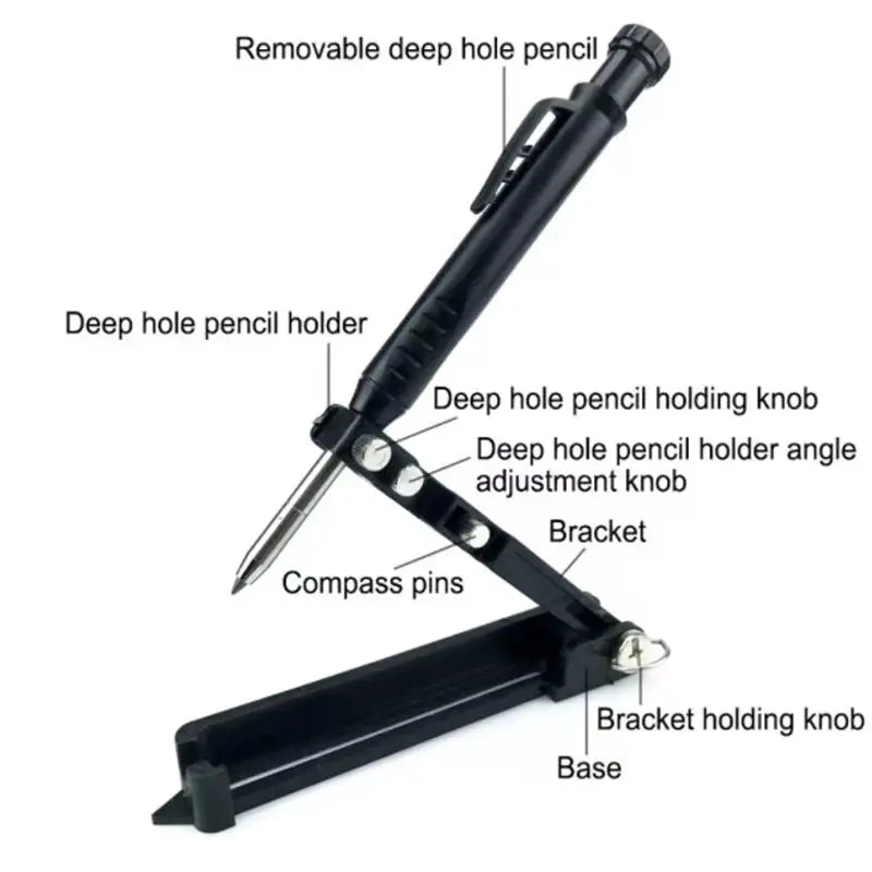 Measuring Anti Form Multi-function Adjustable Profile Scribing Ruler Deep Hole Pencil Contour Gauge DIY Woodworking Compass Tool