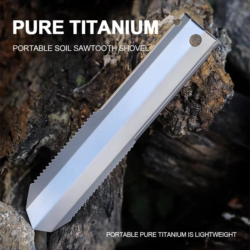 Outdoor Camping Shovel, Multifunctional Portable Titanium Shovel Ultralight Backpacking Multi Tool for Hiking Survival